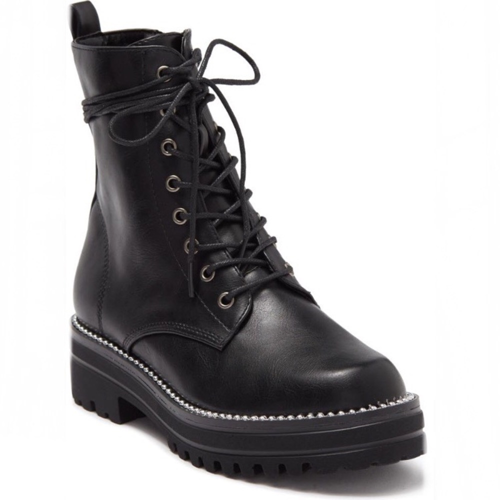 Catherine Malandrino Ball Stud Lace-up Combat Boot